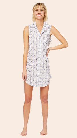 Anchors Away Luxe Pima Sleeveless Night Shirt